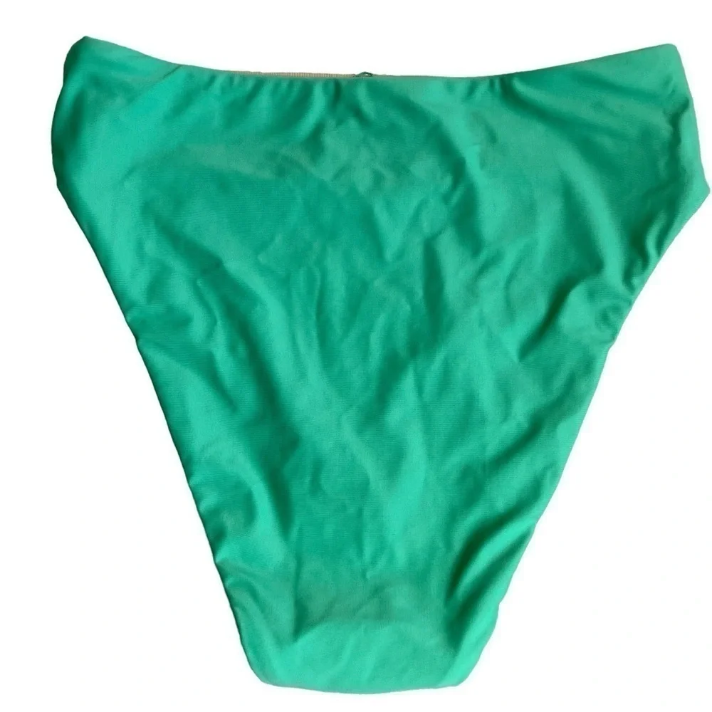 NWOT J. Crew High-rise Bikini Bottom Green Style BF178 Minimalist Sz S